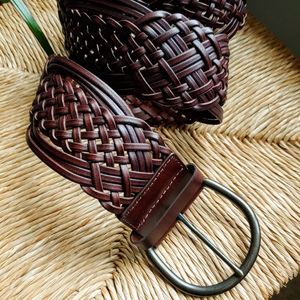 Woman's Leather Woven Boho Belt Size Medium